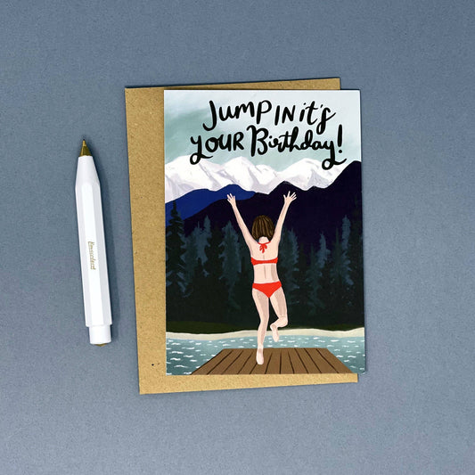 JUMP IN BIRTHDAY CARD