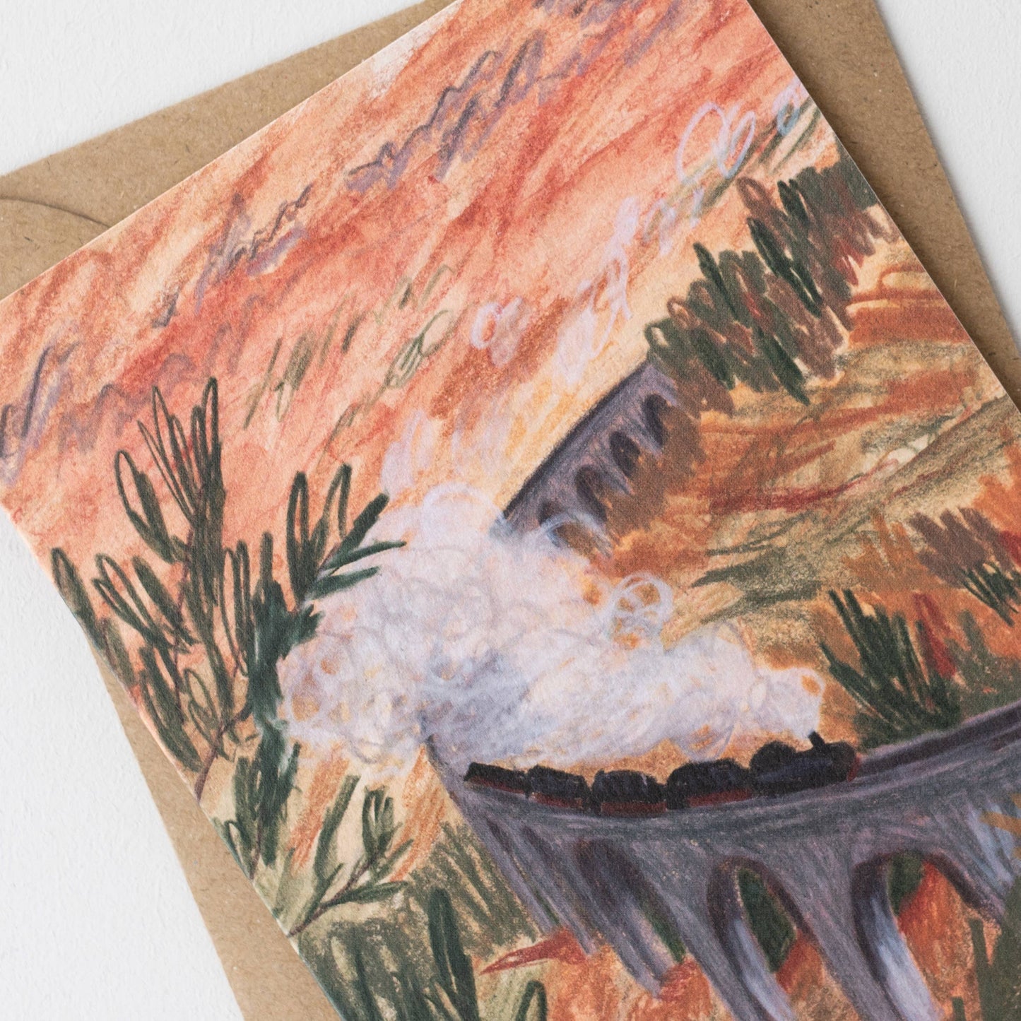 STEAM TRAIN ILLUSTRATION CARD