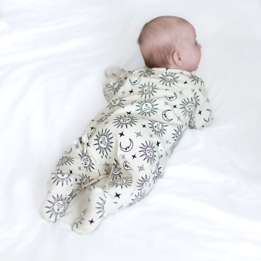 SUN AND MOON COTTON SLEEPSUIT