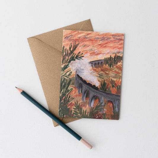 STEAM TRAIN ILLUSTRATION CARD