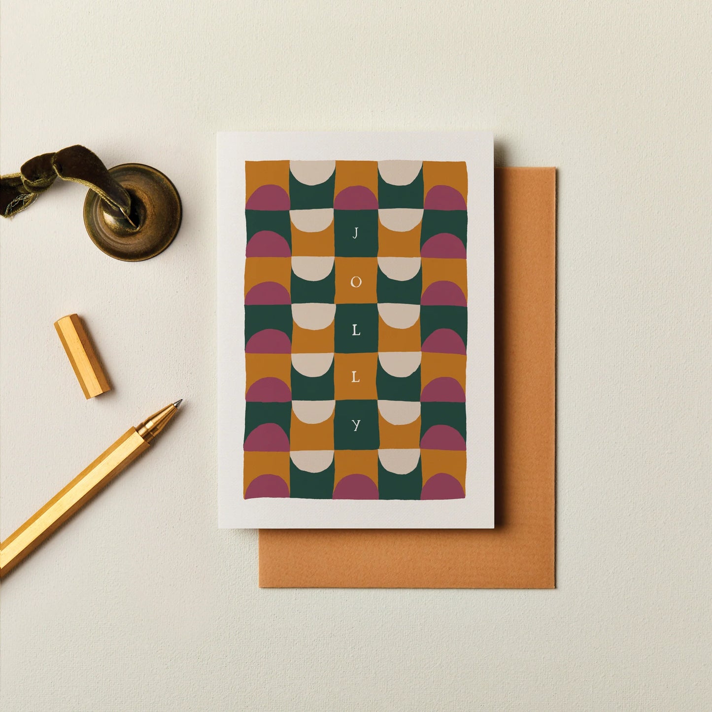 GEOMETRIC ‘JOLLY’ CHRISTMAS CARD