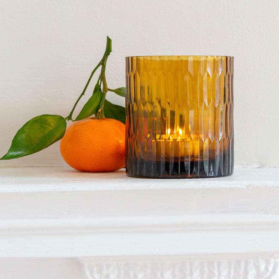 Tealight Holder, Amber
