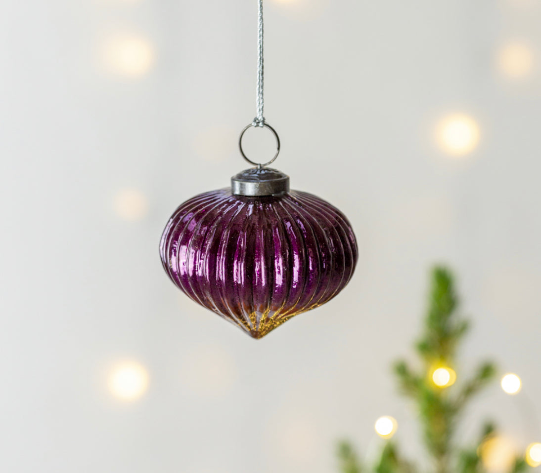 Ribbed Onion Decoration. Fuchsia