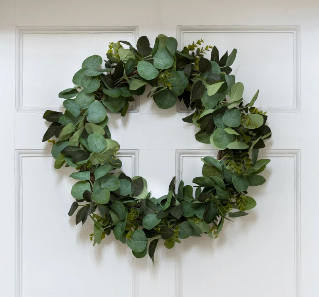 Eucalyptus and Rose Faux Wreath