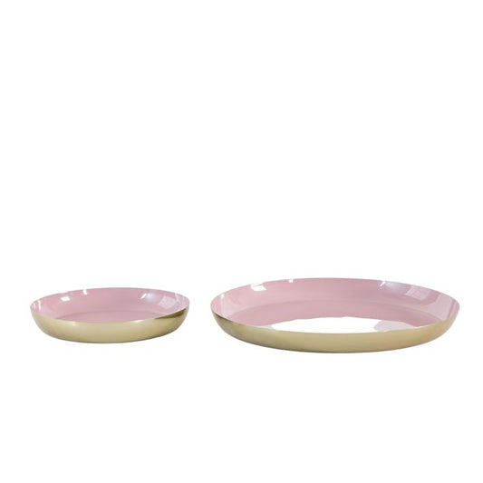 Pink and Gold Trays, set of 2