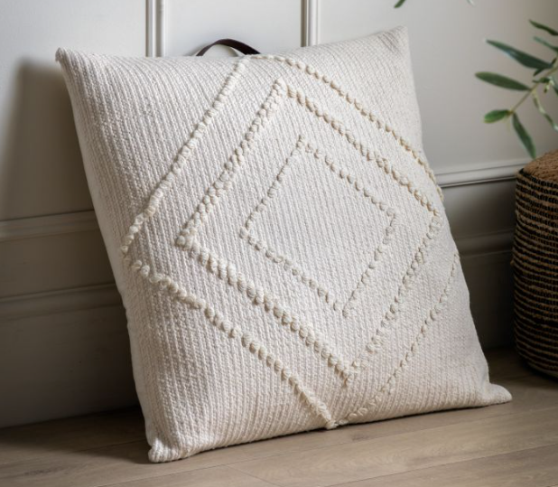 Diamond Print Floor Cushion, cream