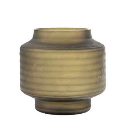 GLASS VASE, DUSKY BROWN