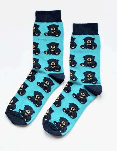 Save the Bears Bamboo Socks, Adult size UK 7-11