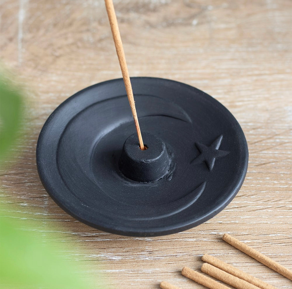 Terracotta Incense Plate, Black