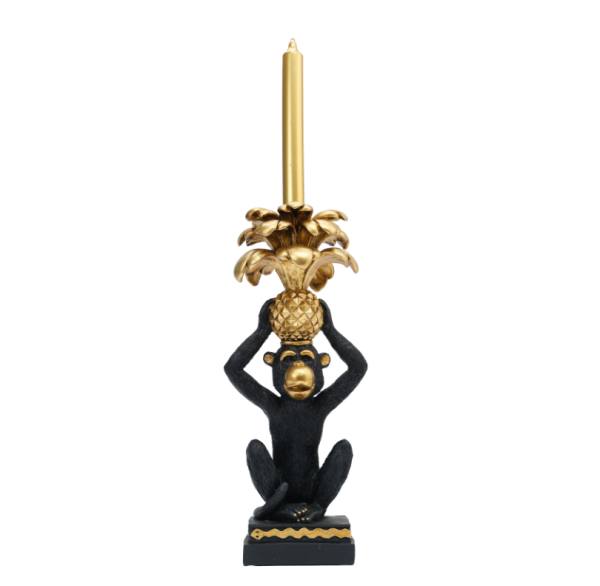 Gold Monkey Candlestick Holder
