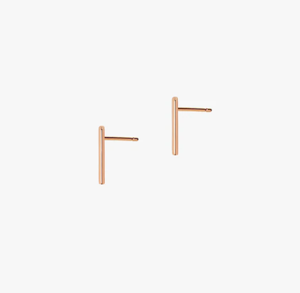 Thin Wire Studs, Rose Gold