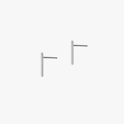 Thin Wire Studs, Silver