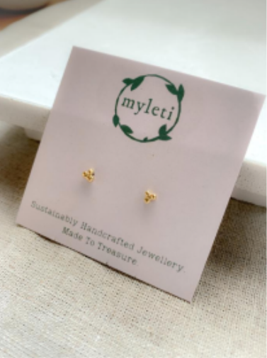 Myleti, Handmade Handmade Cluster Stud Earrings, Gold Vermeil