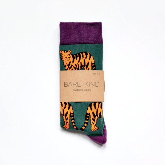 Save the Tigers Bamboo Socks, Adult size UK 4-7