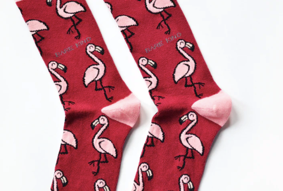 Save the Flamingos Bamboo Socks, Adult size UK 4-7