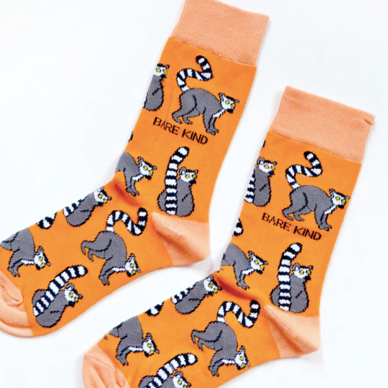 Save the Lemurs Bamboo Socks, Adult size UK 4-7
