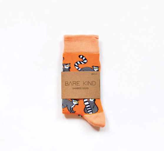 Save the Lemurs Bamboo Socks, Adult size UK 4-7