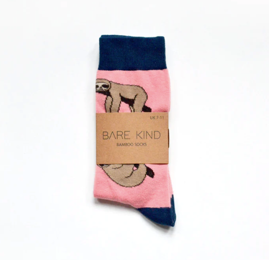Save the Sloths Bamboo Socks, Adult size UK 7-11