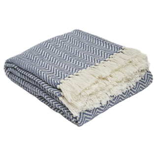 Herringbone Navy Blanket