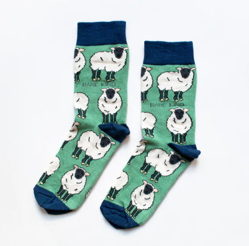 Save the Sheep Bamboo Socks, Adult size UK 7-11