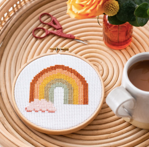 Rainbow cross stitch kit