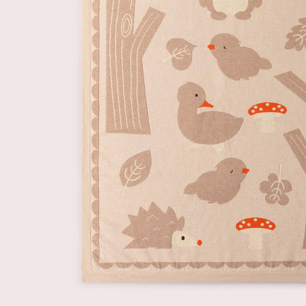 Folk Tales Knitted Organic Baby Blanket | Cream | One Size