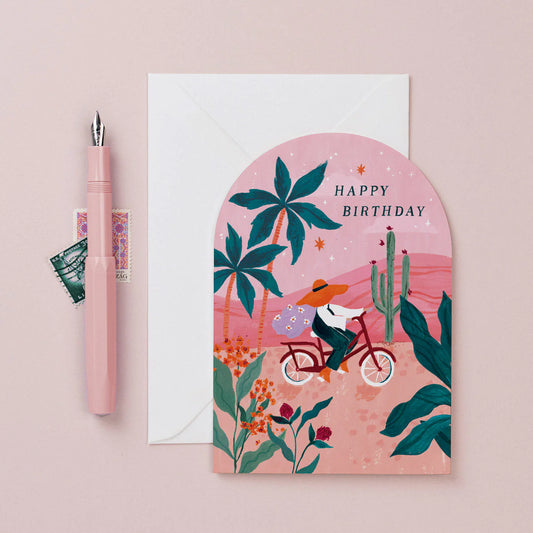 SUNSET CYCLE BIRTHDAY CARD