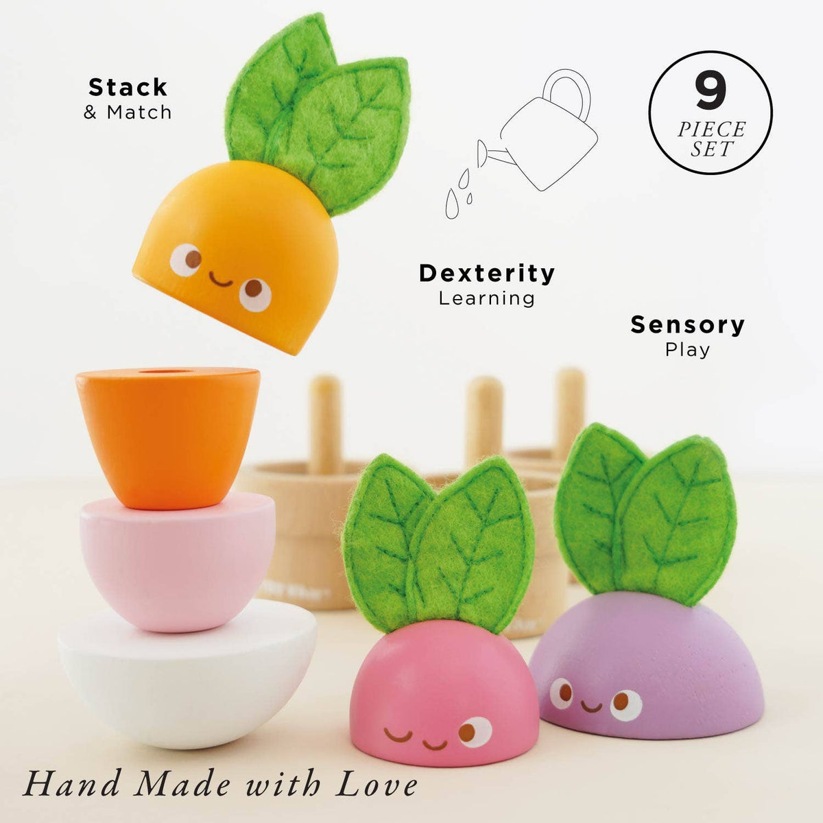 Wooden Stacking Wooden Veggies