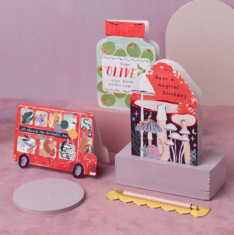 PARTY BUS BIRTHDAY CARD