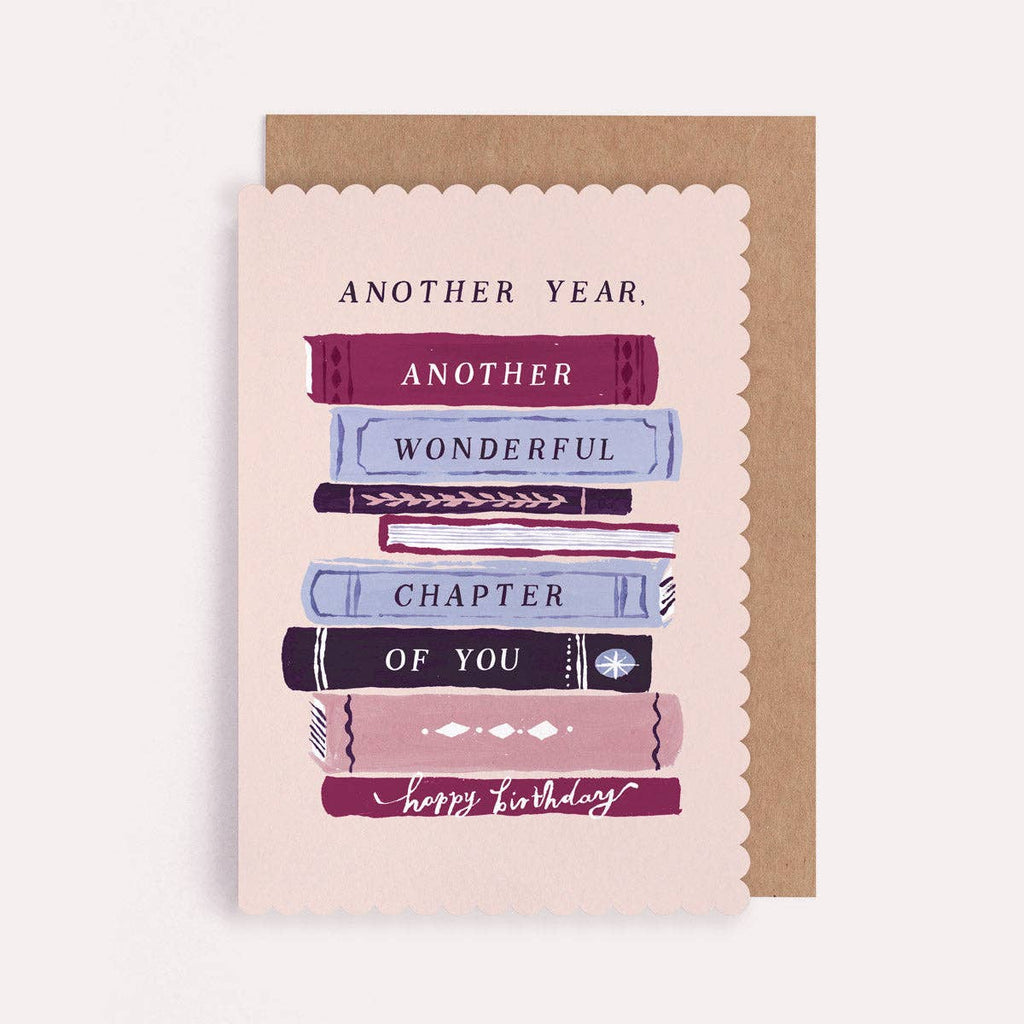 ANOTHER YEAR ANOTHER CHAPTER BOOK BIRTHDAY CARD