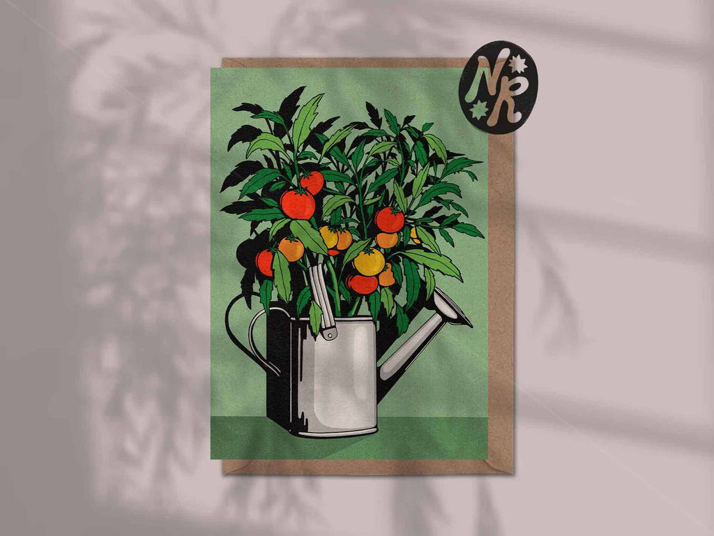 Tomatoes & Watering Can | A6 Blank Greetings Card