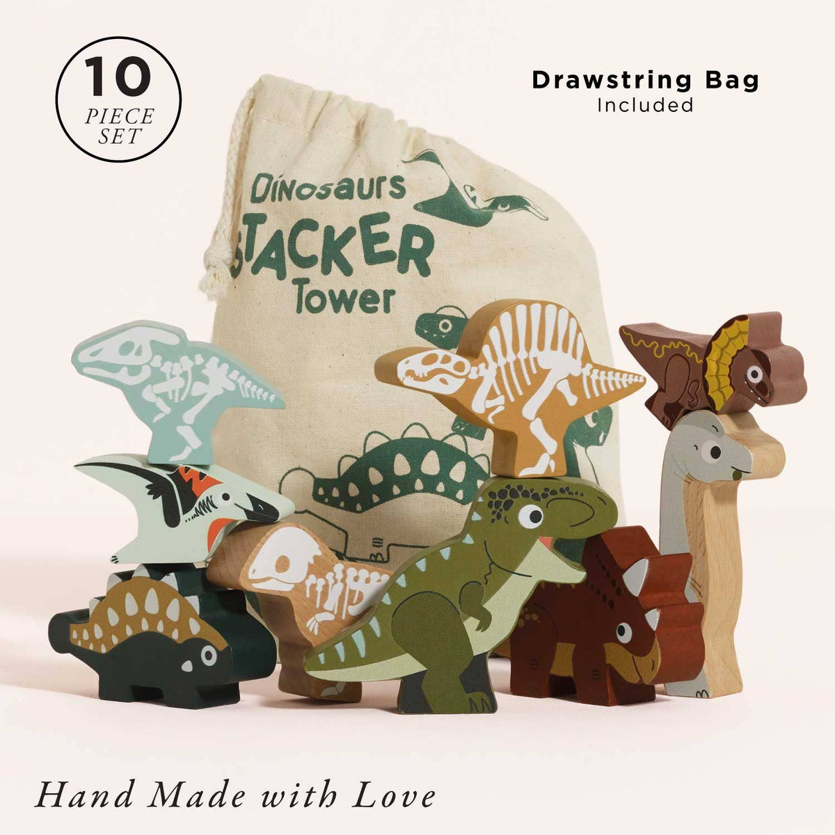 Jurassic Stacking Dinosaurs & Bag
