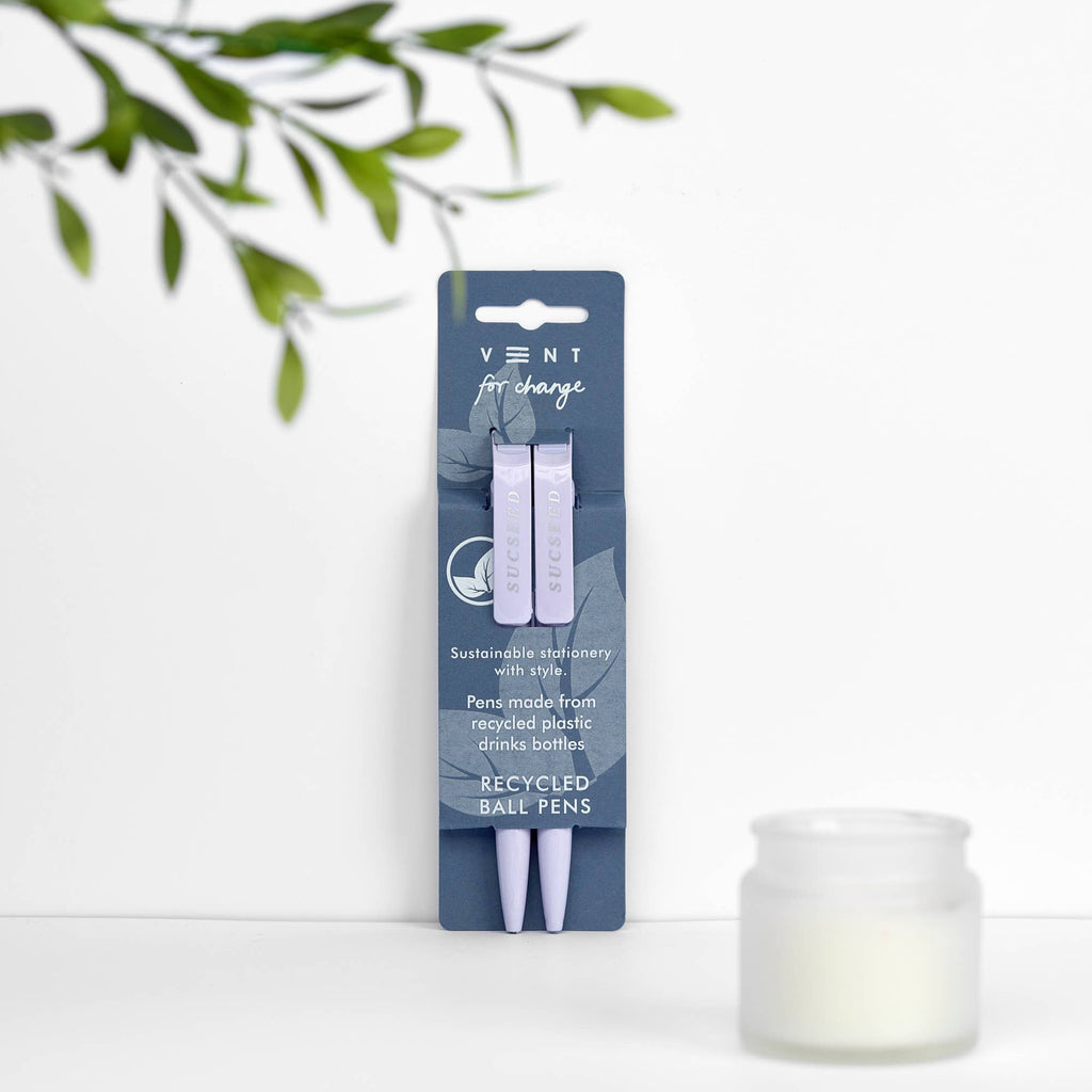 SUCSEED Pens Recycled Drinks Bottle (Pack of 2)  - Lavender