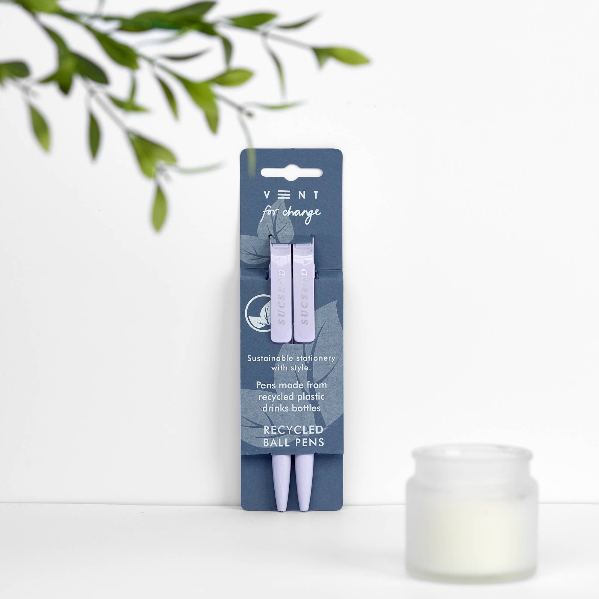 SUCSEED Pens Recycled Drinks Bottle (Pack of 2)  - Lavender