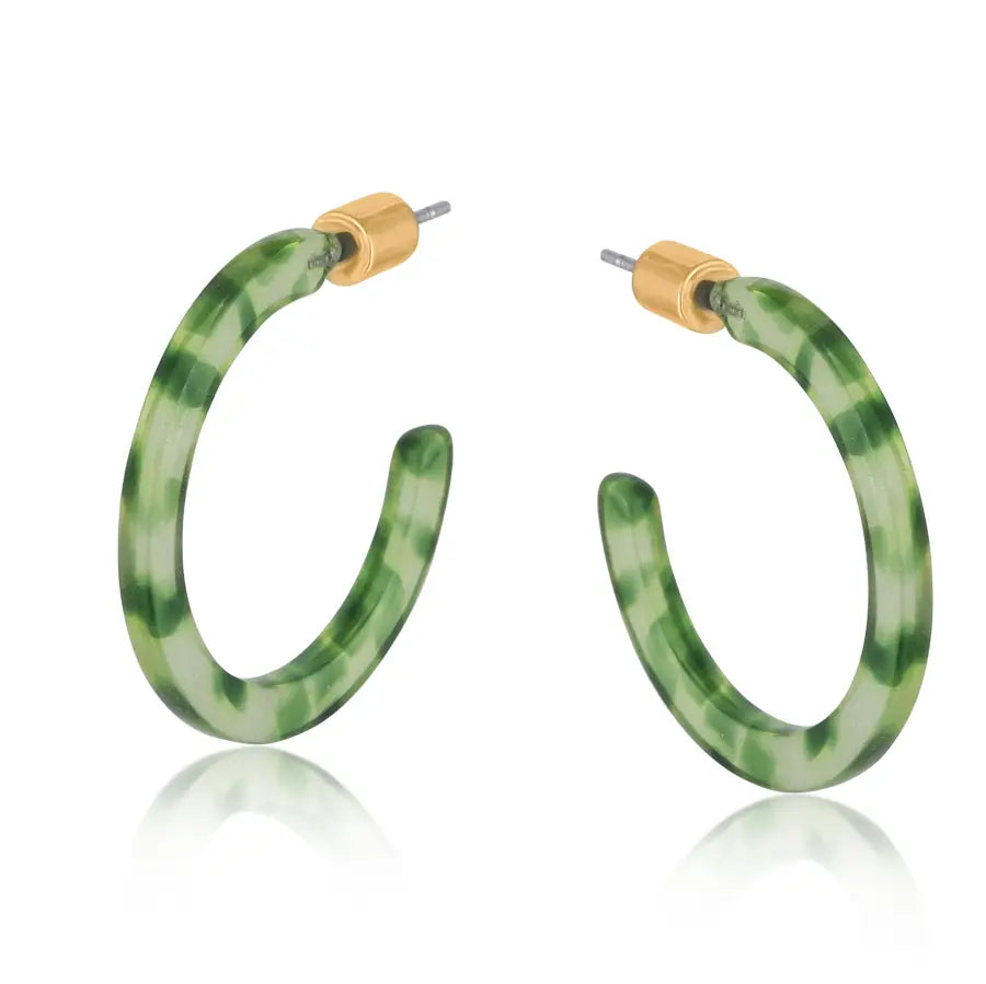 ILONA RESIN SKINNY HOOP EARRINGS