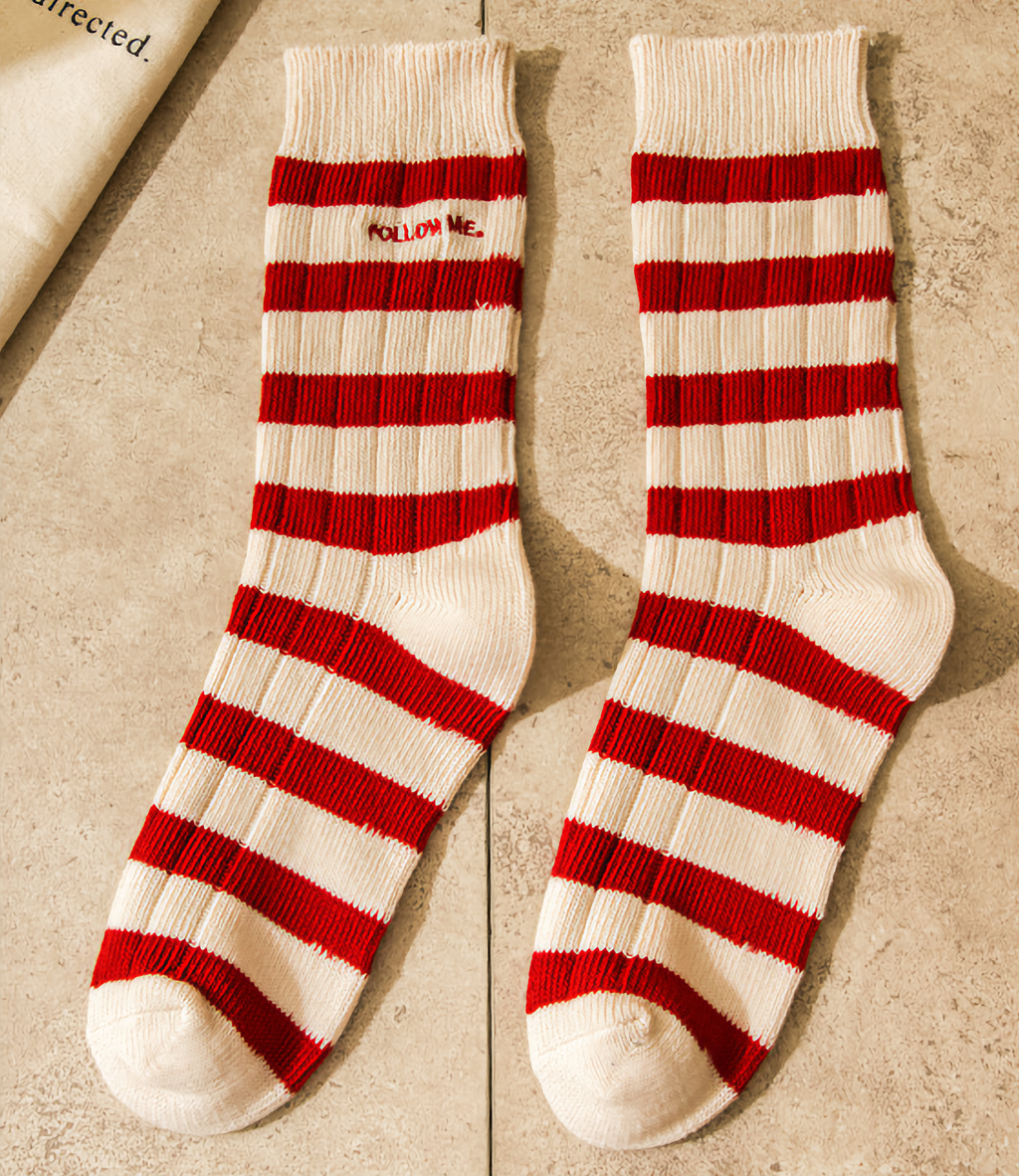 CLASSIC STRIPED SOCKS, BEIGE