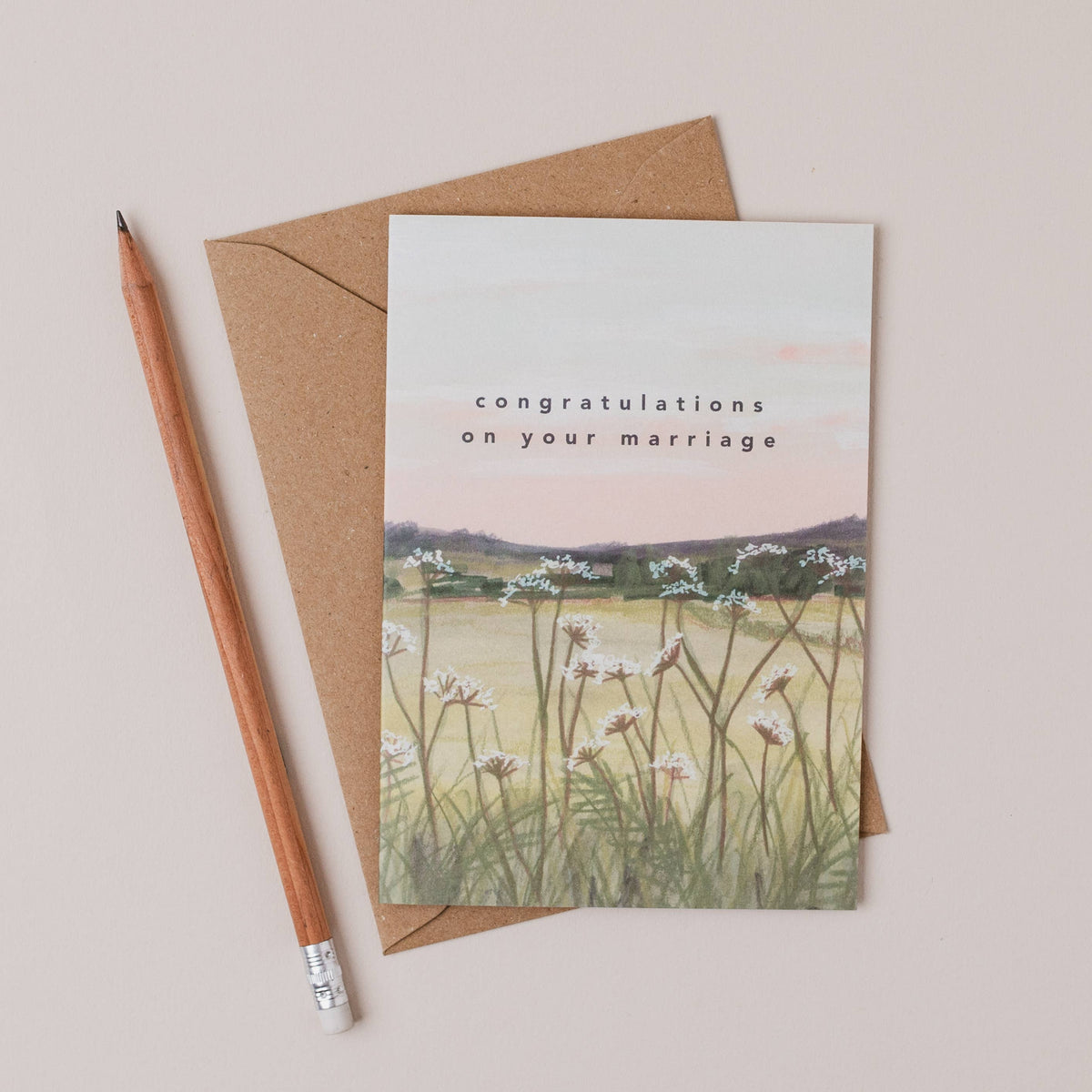 Derbyshire Sunset Wedding Card