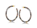 STATEMENT HOOP EARRING, BROWN/GREY