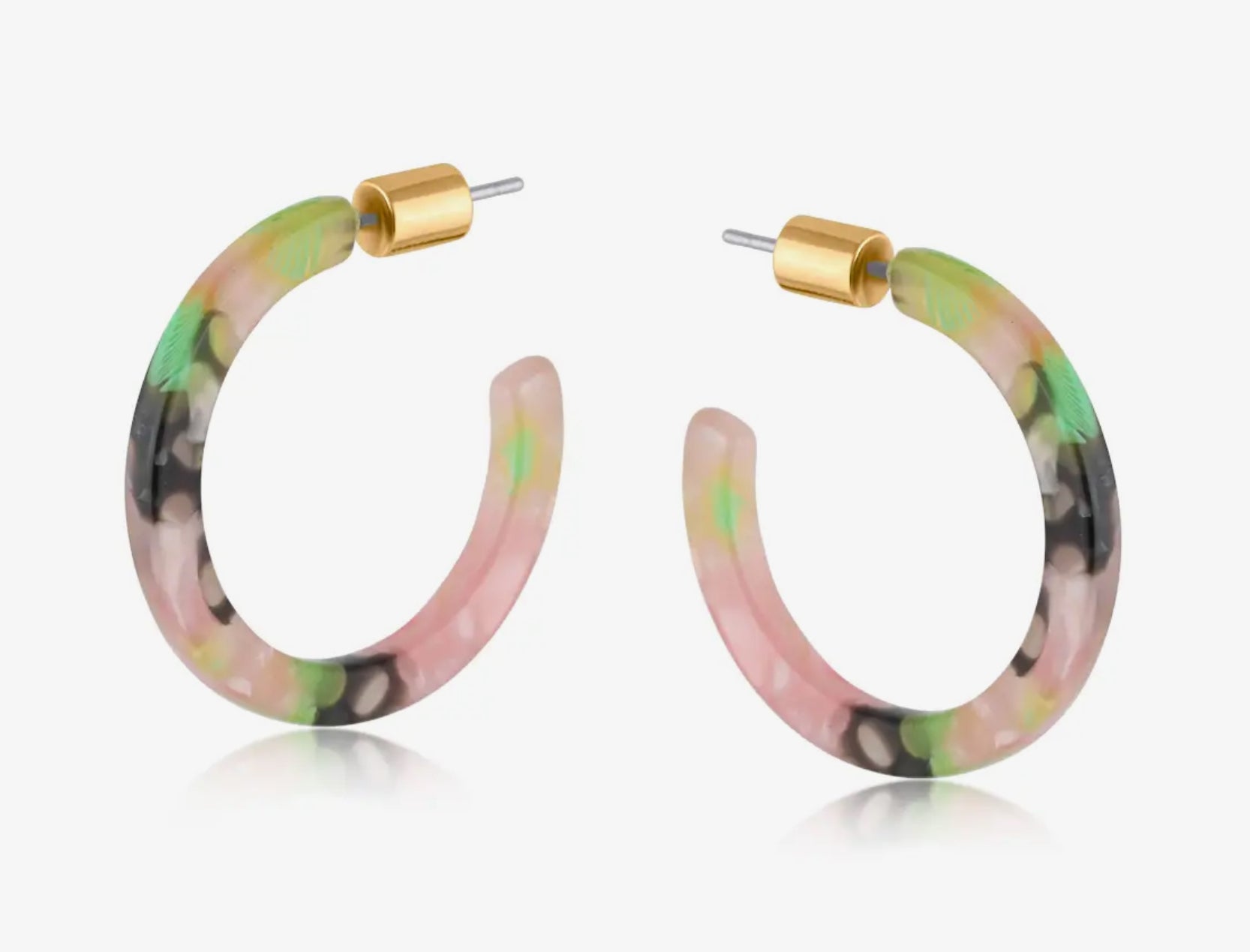 ILONA RESIN SKINNY HOOP EARRINGS