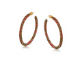 OLEANDRE RESIN HOOP EARRING, ORANGE KHAKI