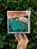 Paddleboarders at Old Harry Rocks | Square Greetings Card
