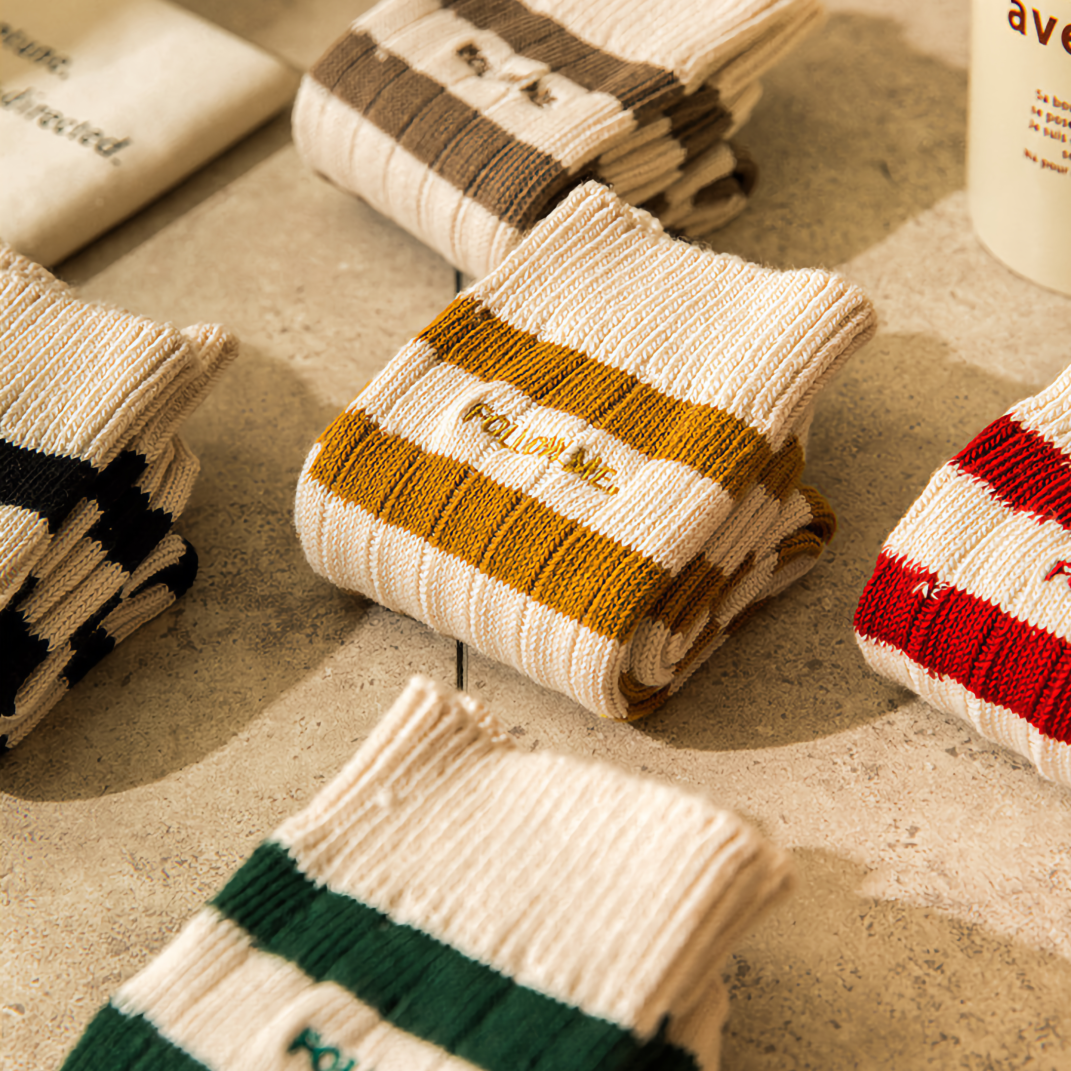 CLASSIC STRIPED SOCKS, GOLD