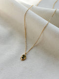 Gold Molten Moss Jewelled Pendant Necklace