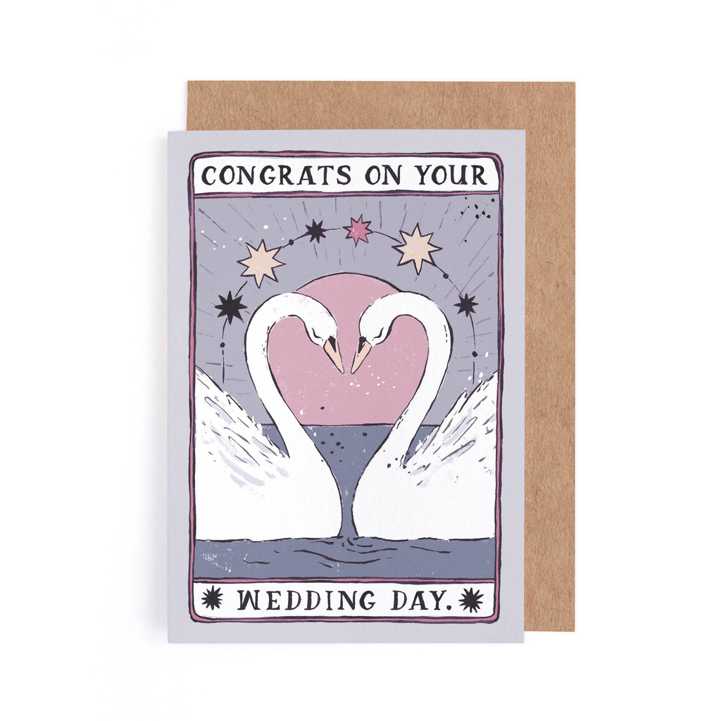 SWANS WEDDING CARD