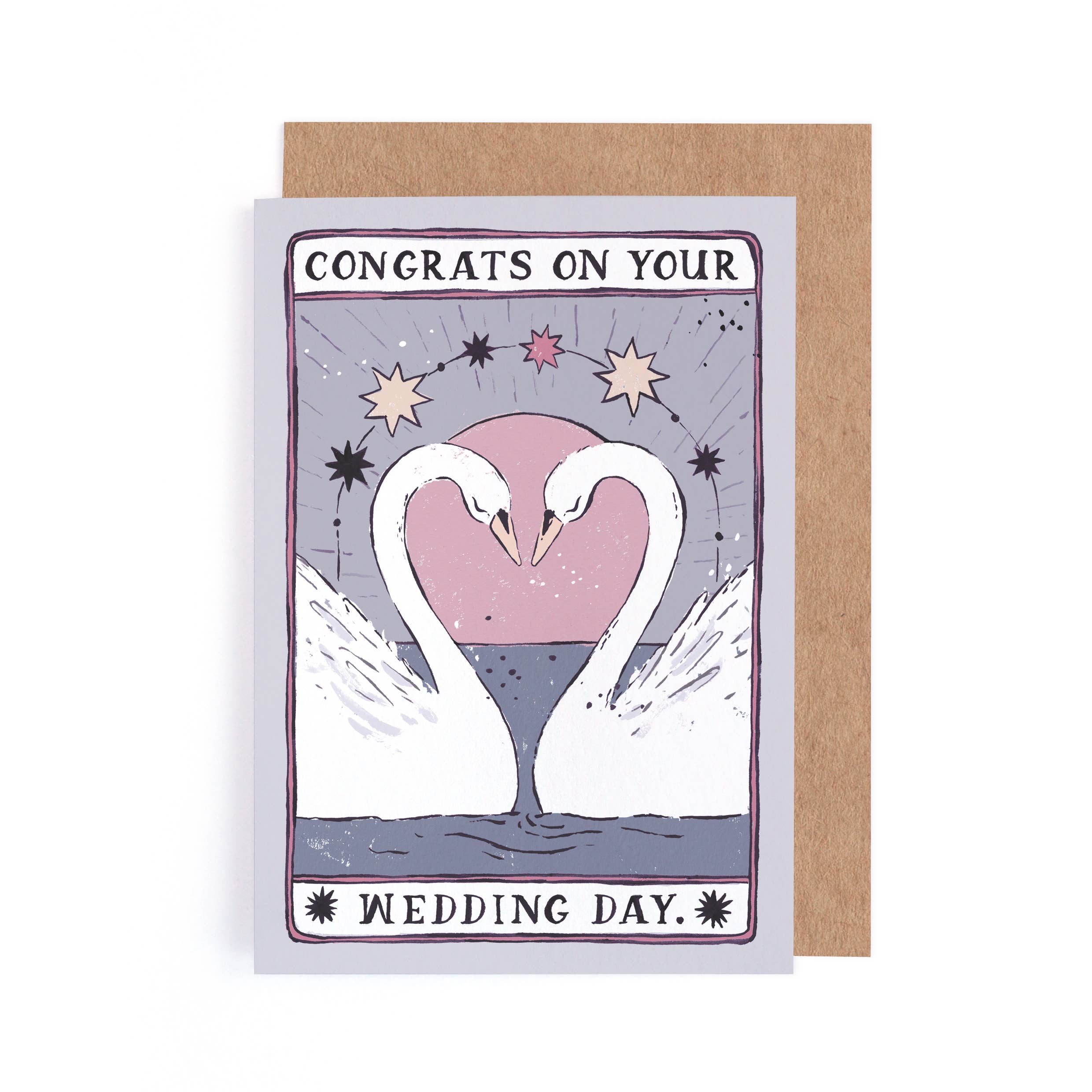 SWANS WEDDING CARD
