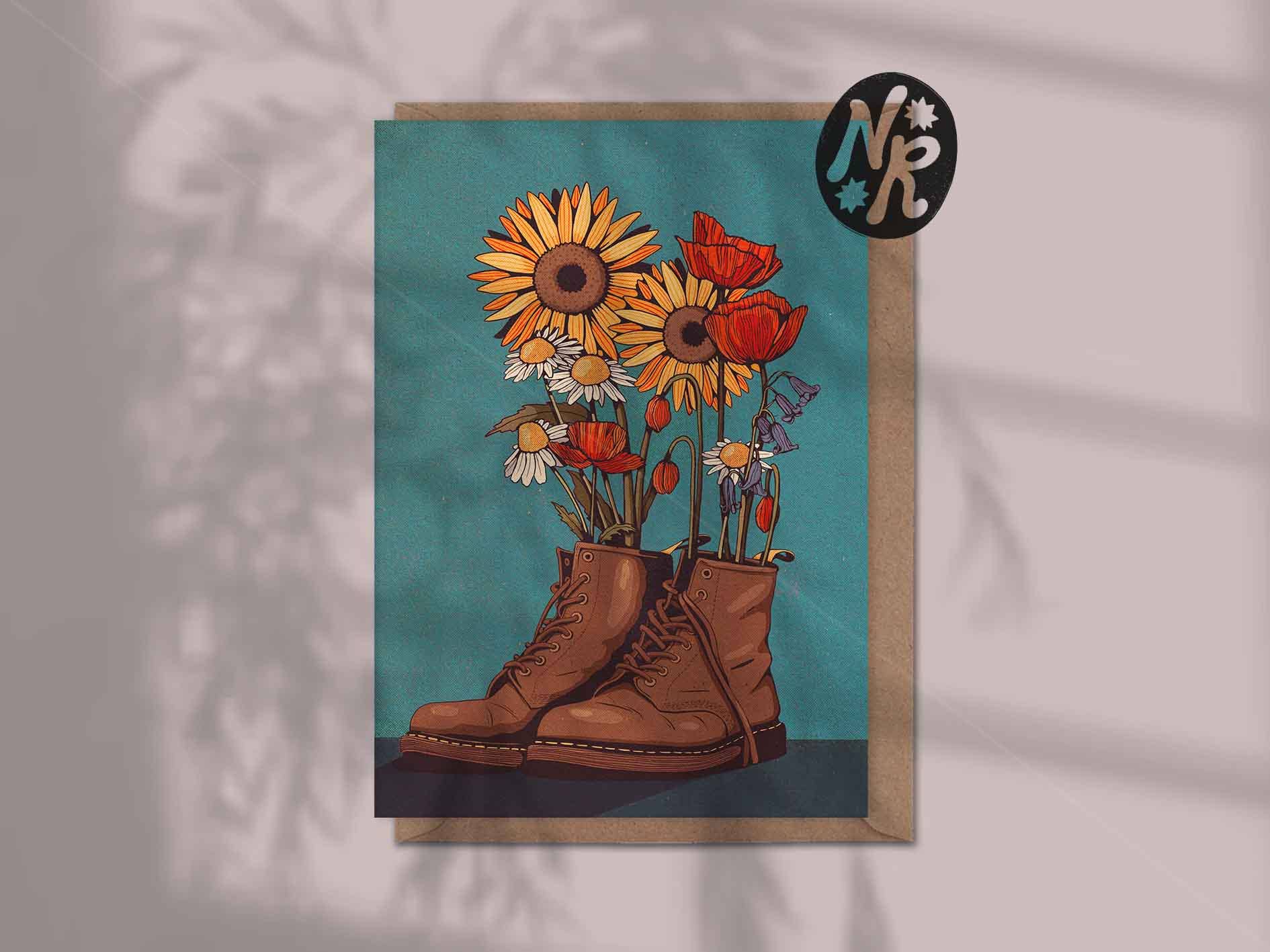 Boots & Wildflowers | A6 Blank Greeting Card