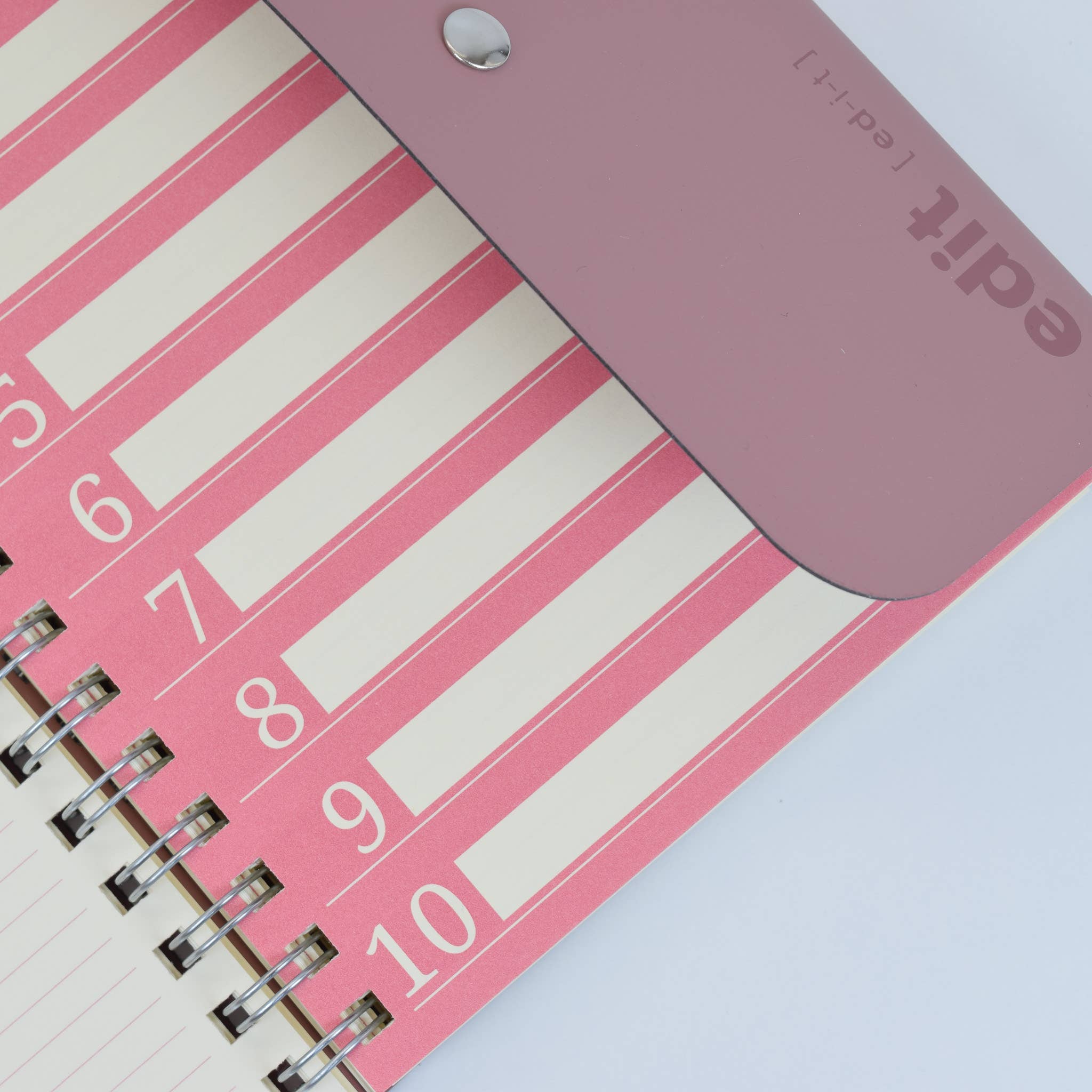 A5 recycled leather wire-bound folio - EDIT powder pink