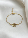 Double Leaf Gold Chain Bracelet