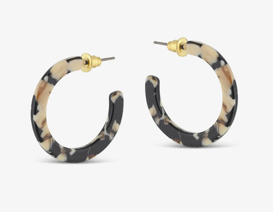 EMILY TINY RESIN HOOP EARRINGS