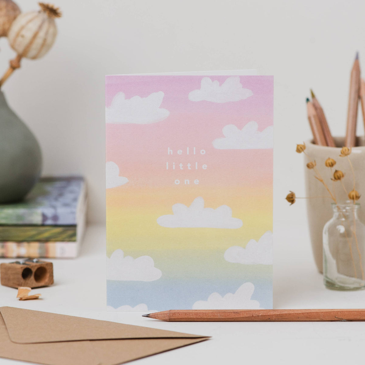 Hello Little One New Baby Greetings Card